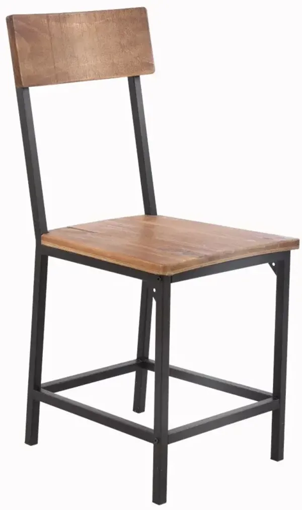 dining chair w/reclaimed wood  seat & back, Set of 2