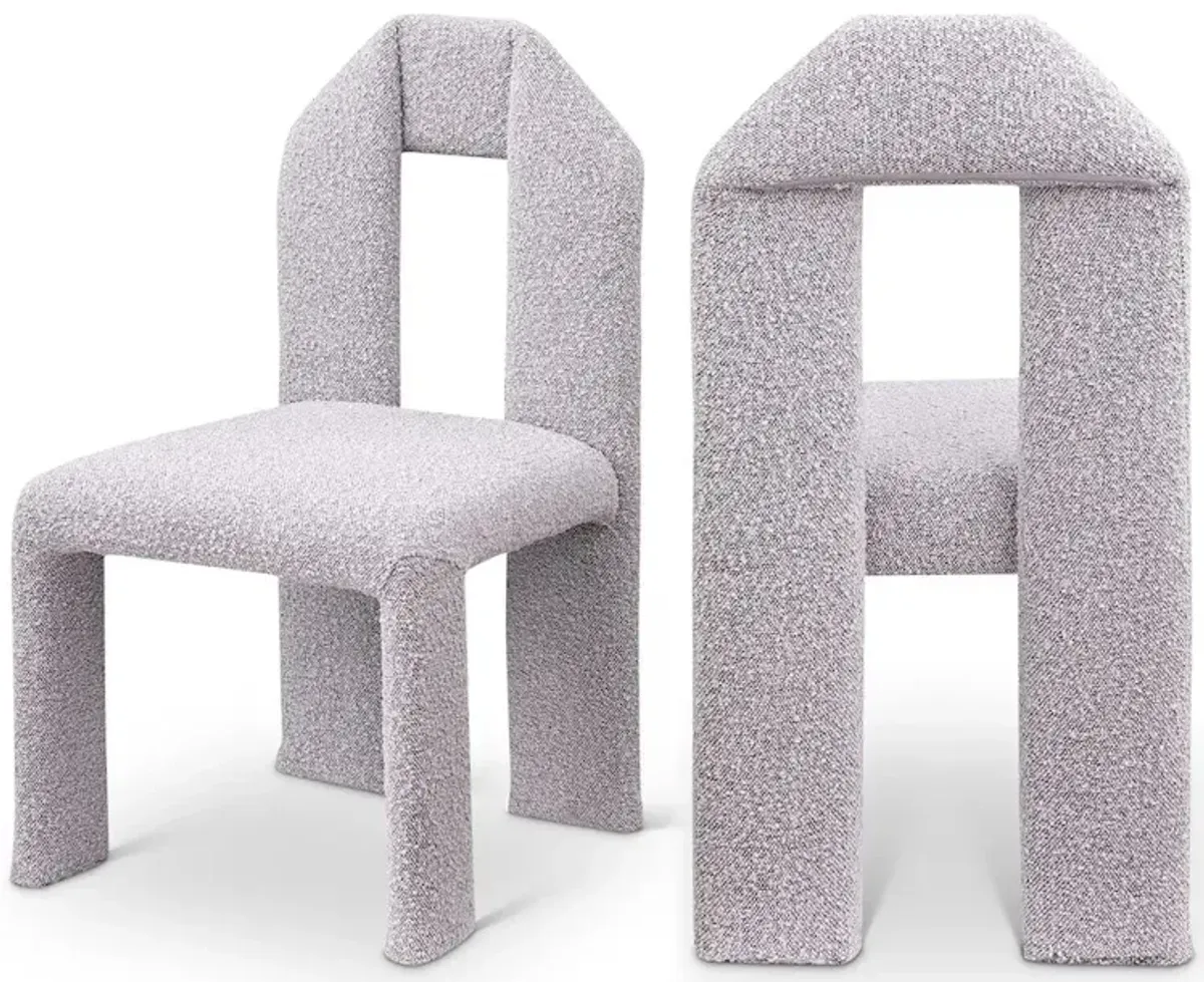 Meridian Furniture Bennett Taupe Boucle Fabric Dining Chair, Set of 2