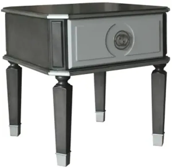 ACME House Beatrice End Table, Charcoal & Light Gray Finish
