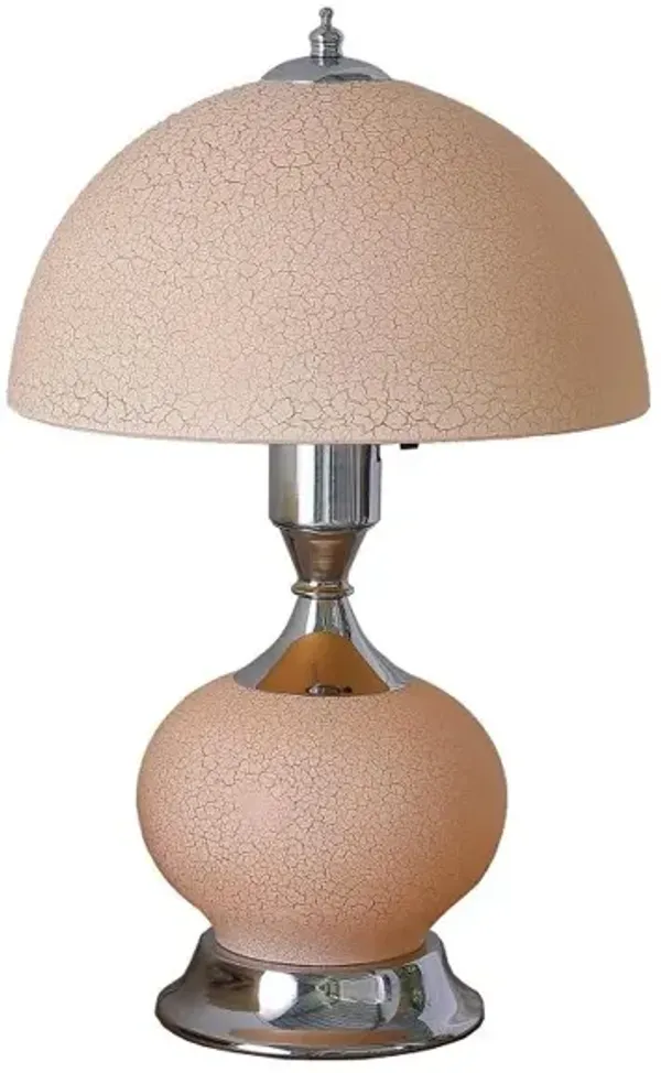 Hivvago 24" Silver Bedside Led Table Lamp With Pink Bowl Shade