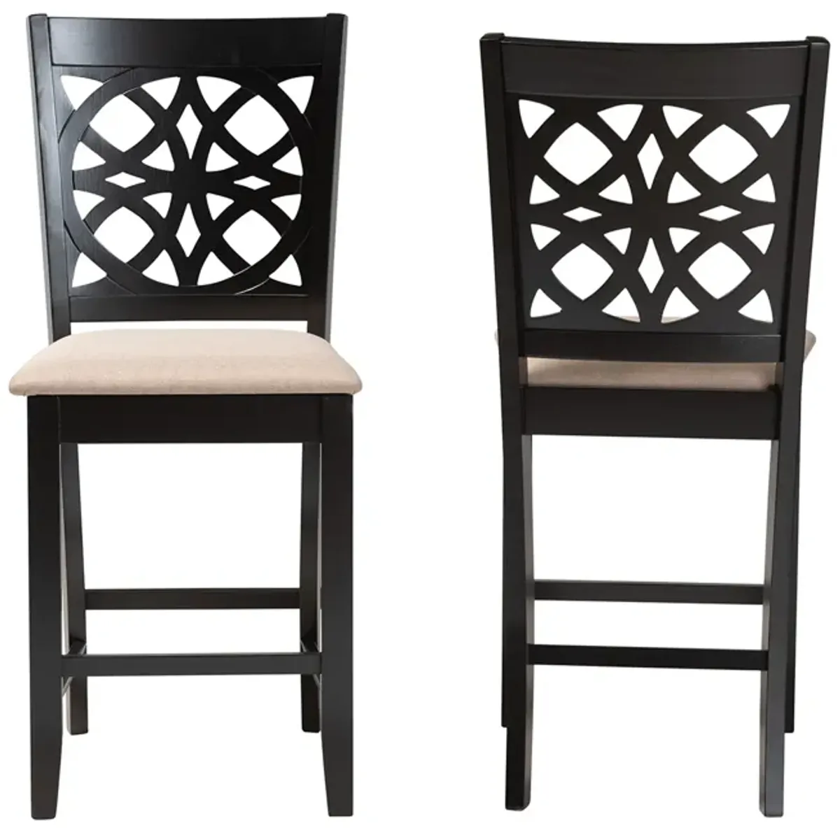 Baxton Studio Abigail Fabric Uphostered 2-Piece Counter Stool Set