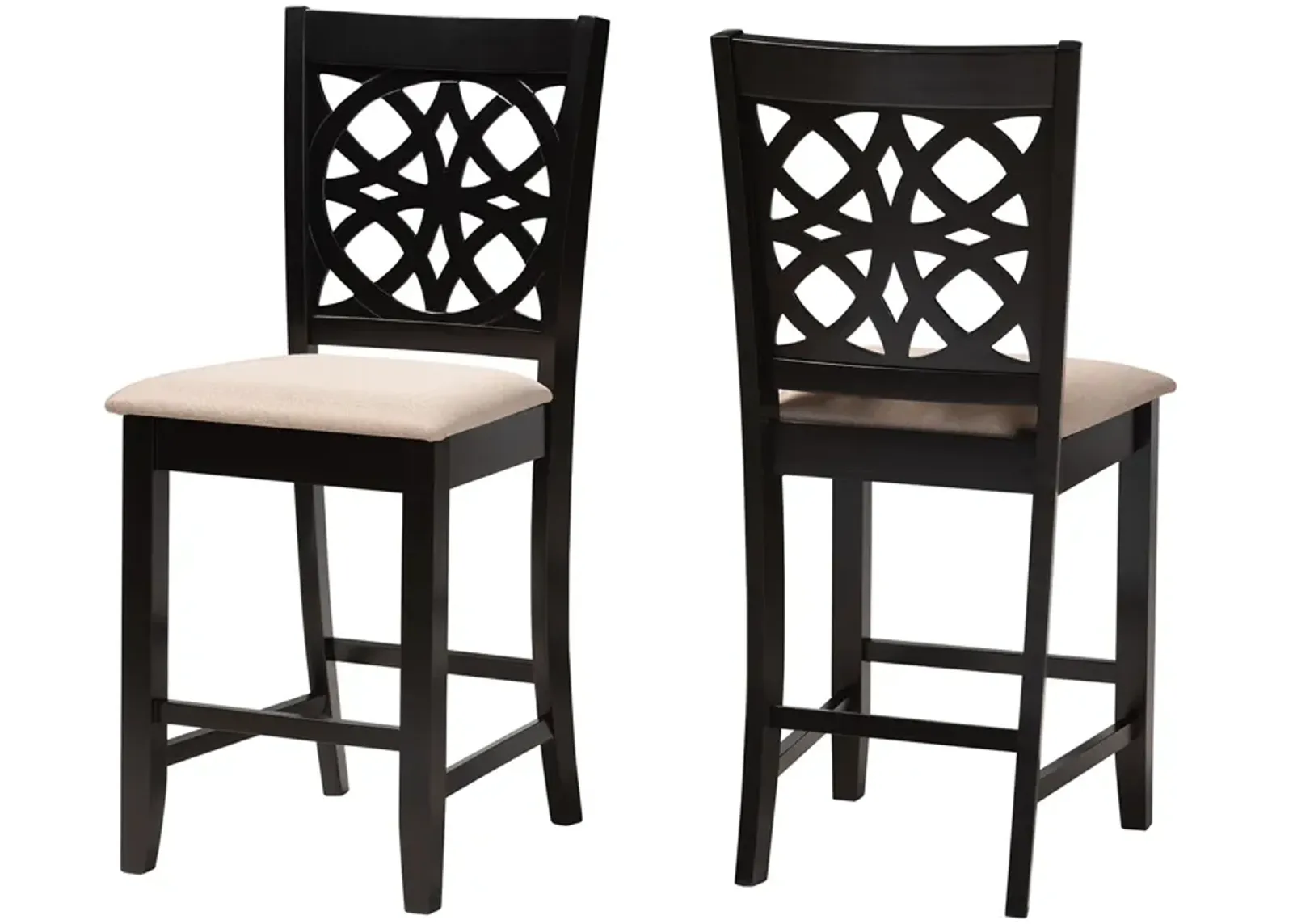 Baxton Studio Abigail Fabric Uphostered 2-Piece Counter Stool Set