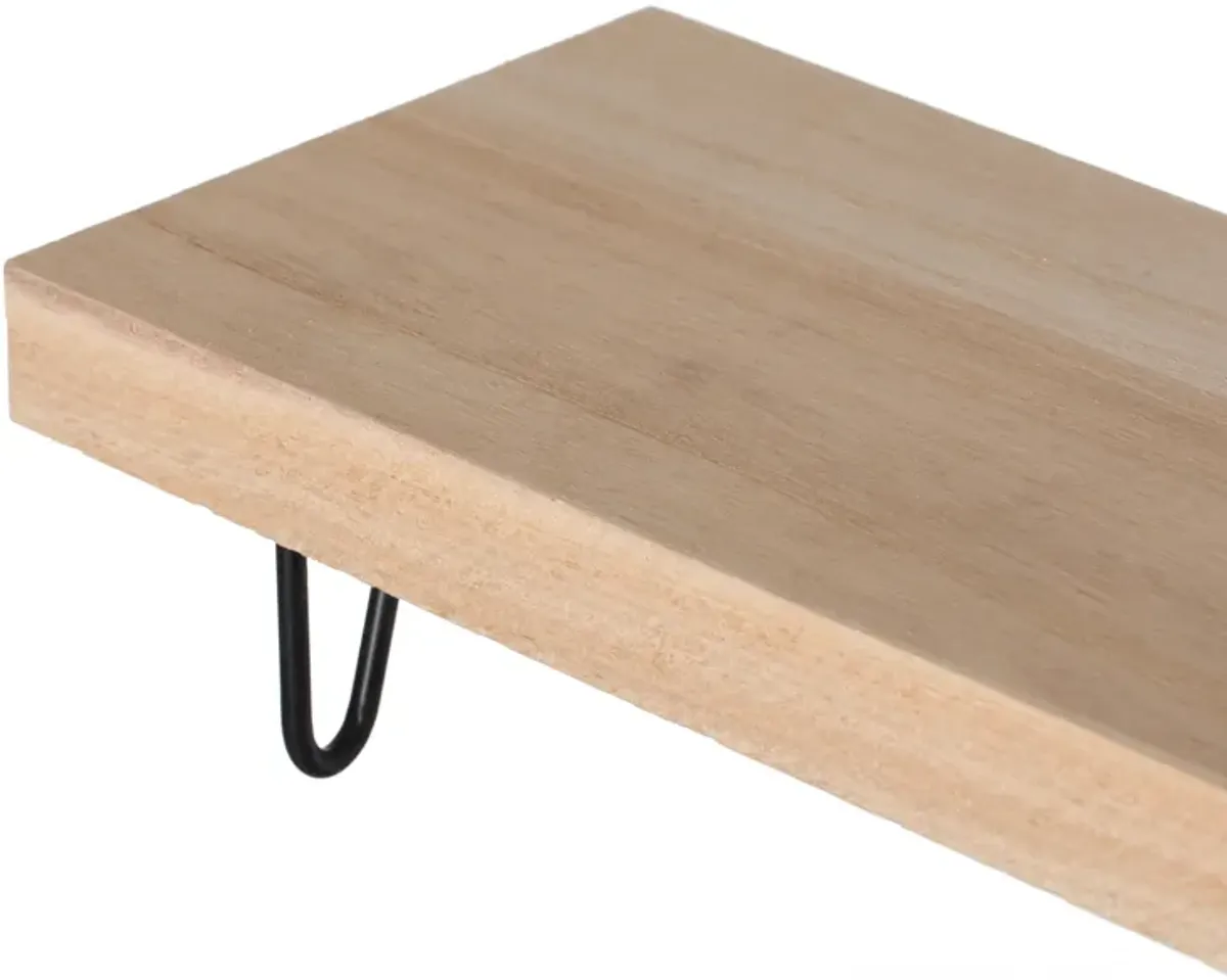 Decorative Natural Wood Rectangular Tray Serving Board with Black Metal Stand