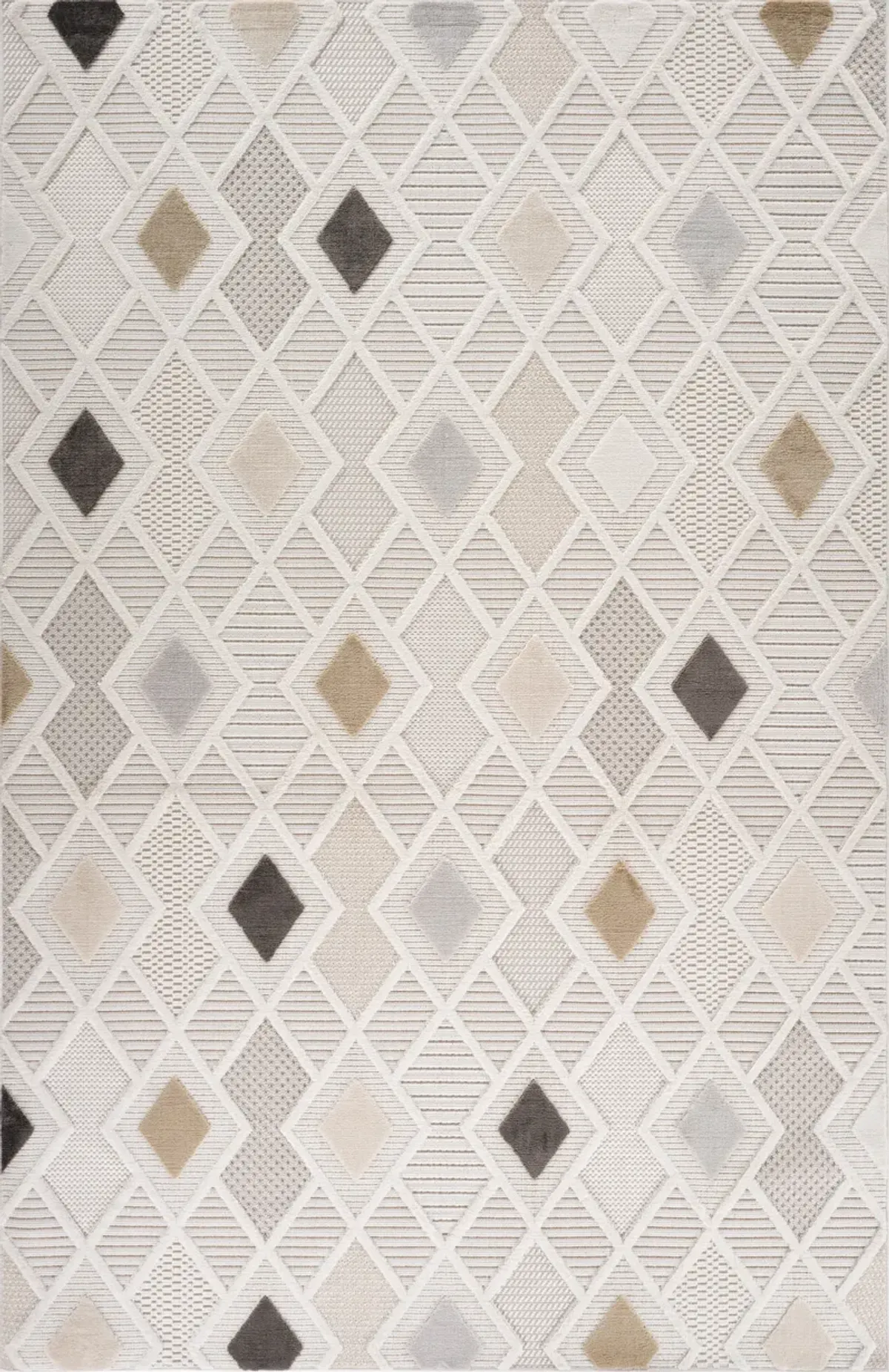 Abstract Geometric Modern Cream Beige Indoor Area Rug