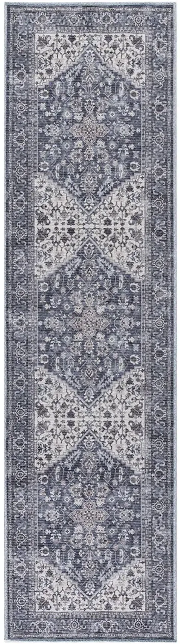 Machine Washable Series 1 SR104 Navy/Ivory 2'2" x 12' Rug