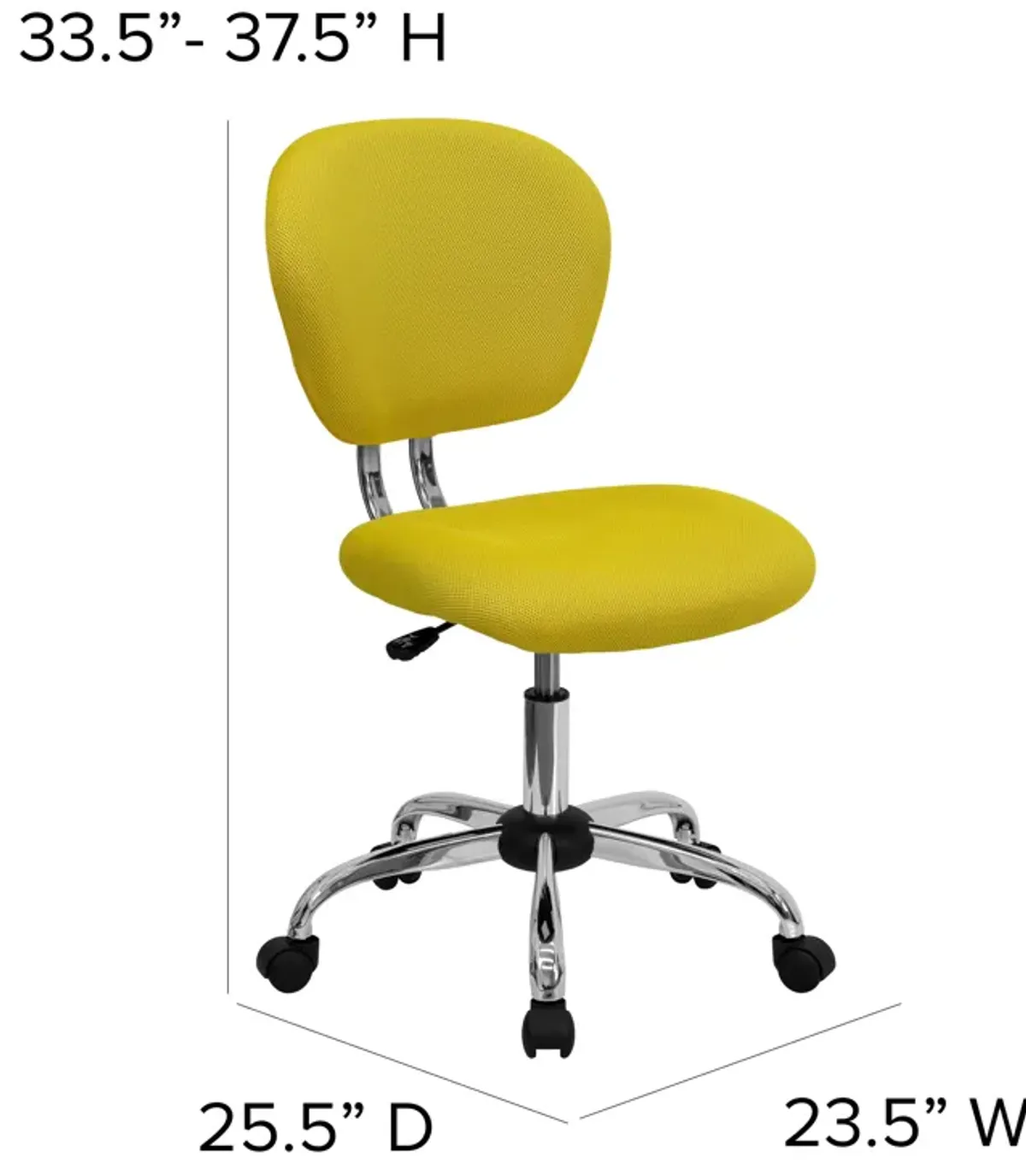 Beverly Mid-Back White Mesh Padded Swivel Task Office Chair with Chrome Base