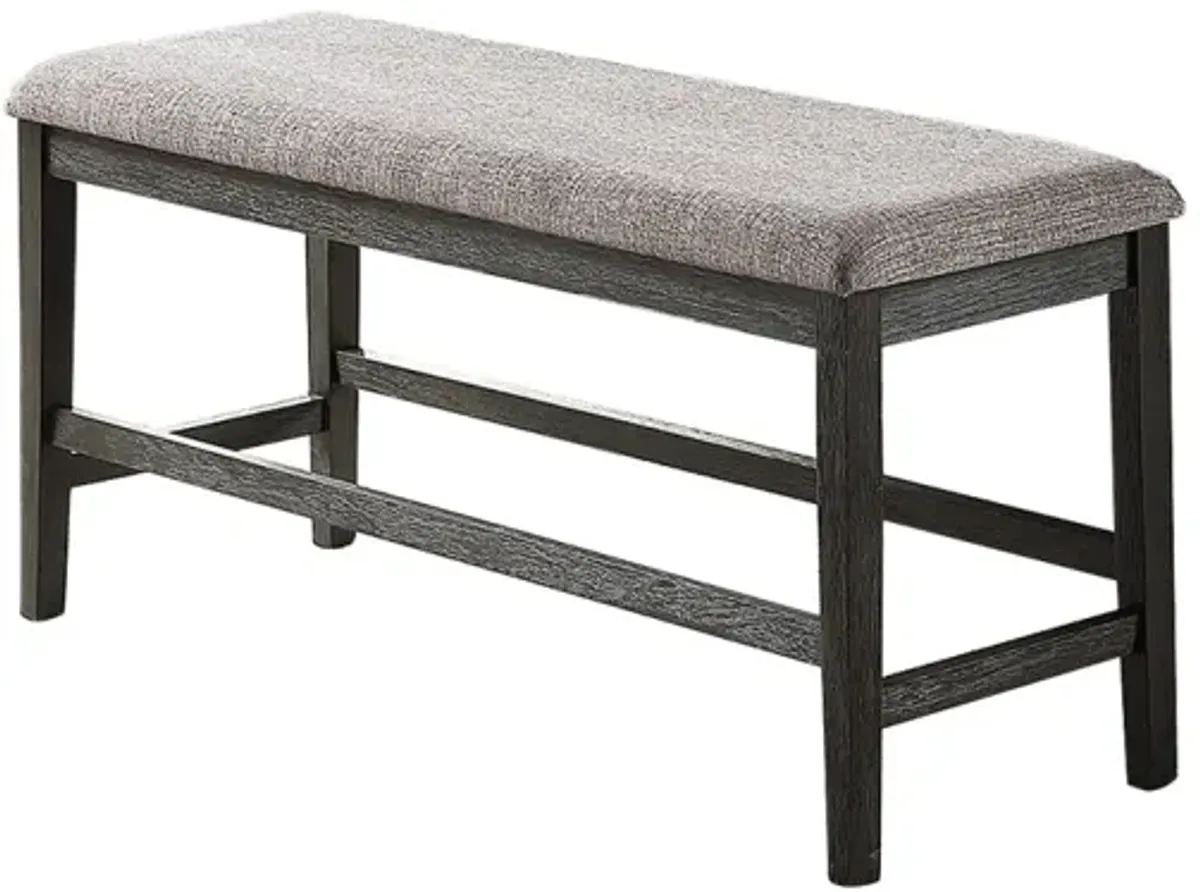 High Bench With Upholstered Cushion, Grey