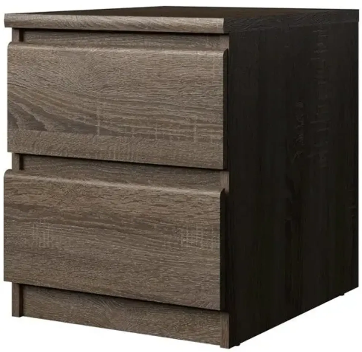 Furnifact Brown 2 Drawer Nightstand - Stylish Night Stand With Drawers For Bedroom