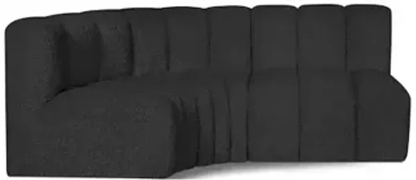 Meridian Furniture Arc Black Boucle Fabric Modular Sofa