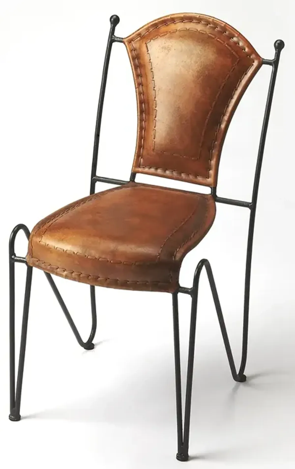 Iron & Leather Side Chair, Belen Kox