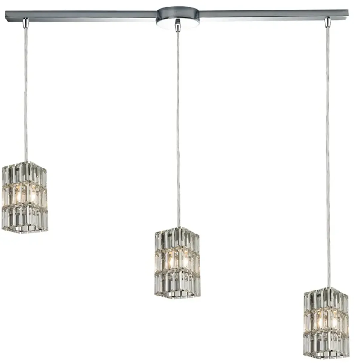 Cynthia 3-Light Slim Linear Pendant with Rectangular Light Fixtures