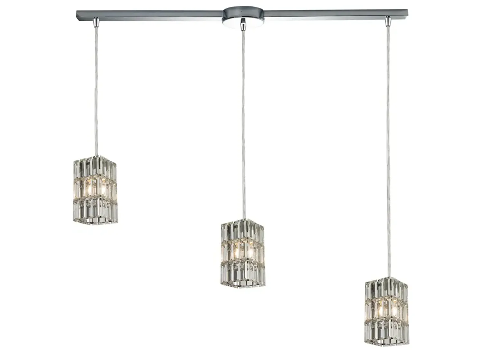 Cynthia 3-Light Slim Linear Pendant with Rectangular Light Fixtures