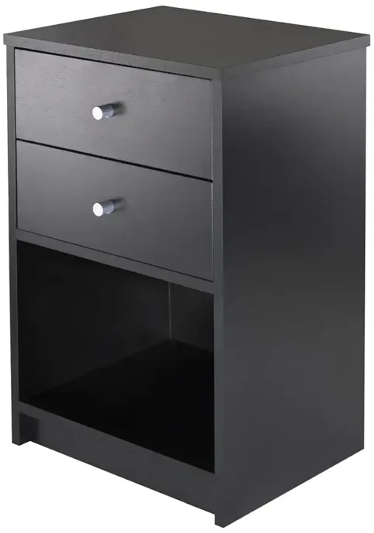 Ava Accent Table with 2 Drawers in Black Finish