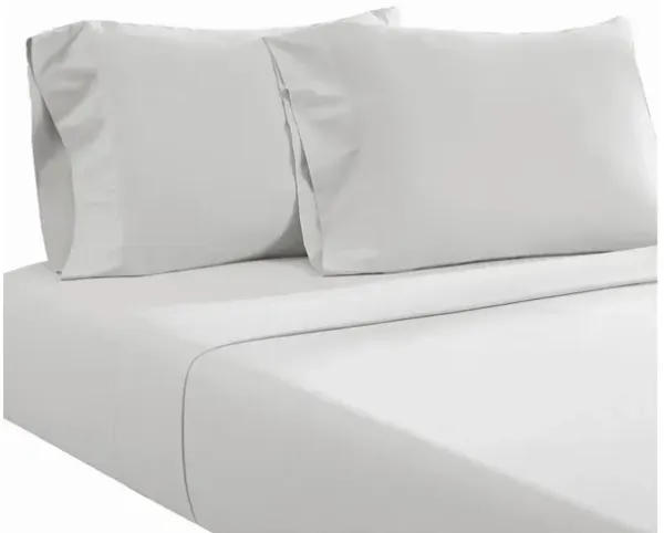 Ivy 4 Piece Queen Size Cotton Ultra Soft Bed Sheet Set, Prewashed, White - Benzara