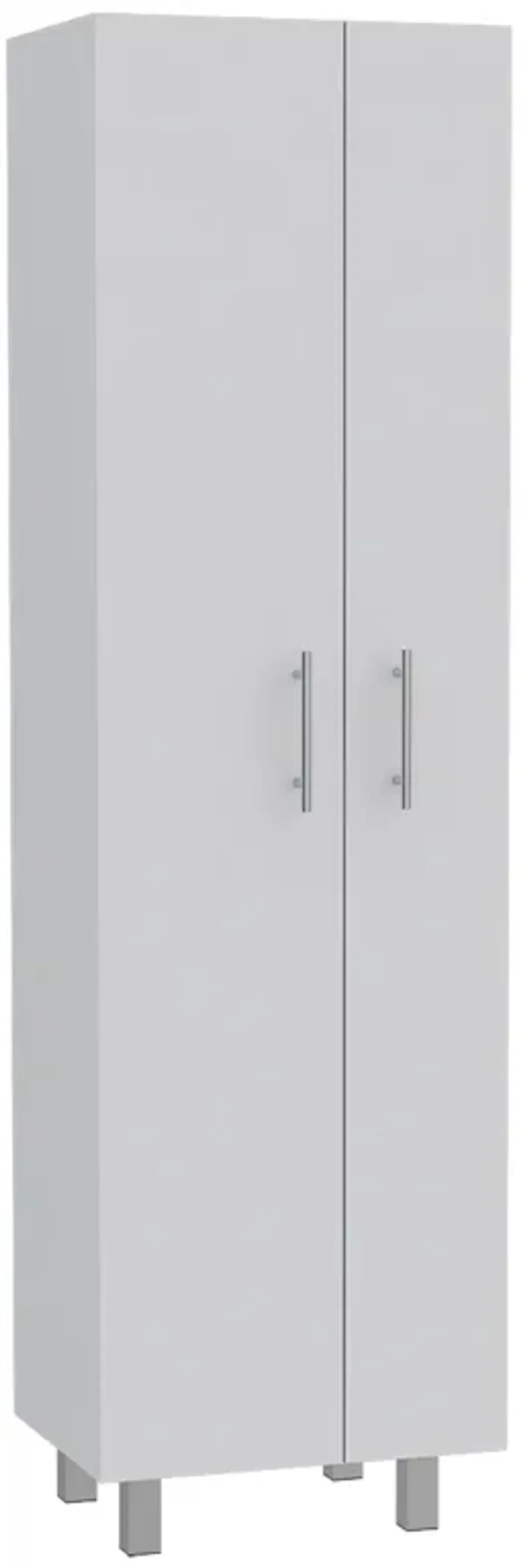 Nala Cleaning Cabinet, Double Door Cabinet, Four Legs, Five Shelves -White