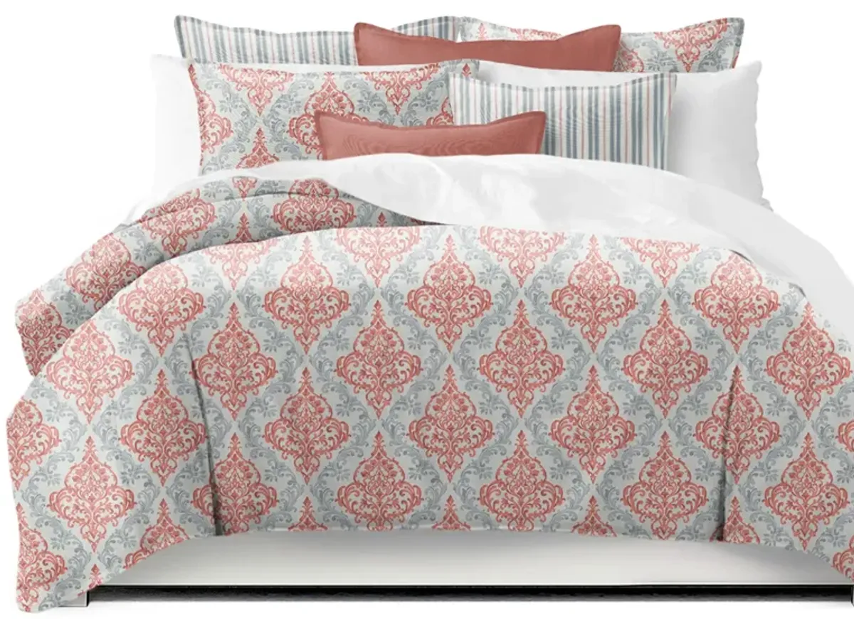 6ix Tailors Fine Linens Adira Coral Coverlet Set