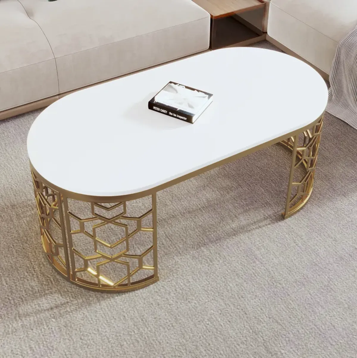 Merax  Modern Metal Frame Coffee Table