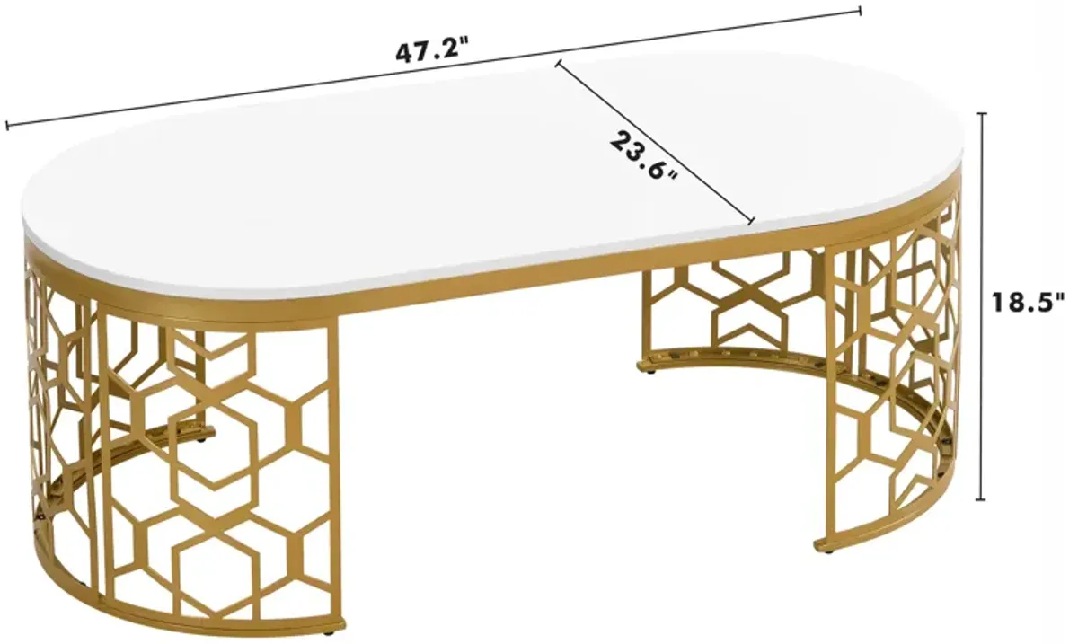 Merax  Modern Metal Frame Coffee Table