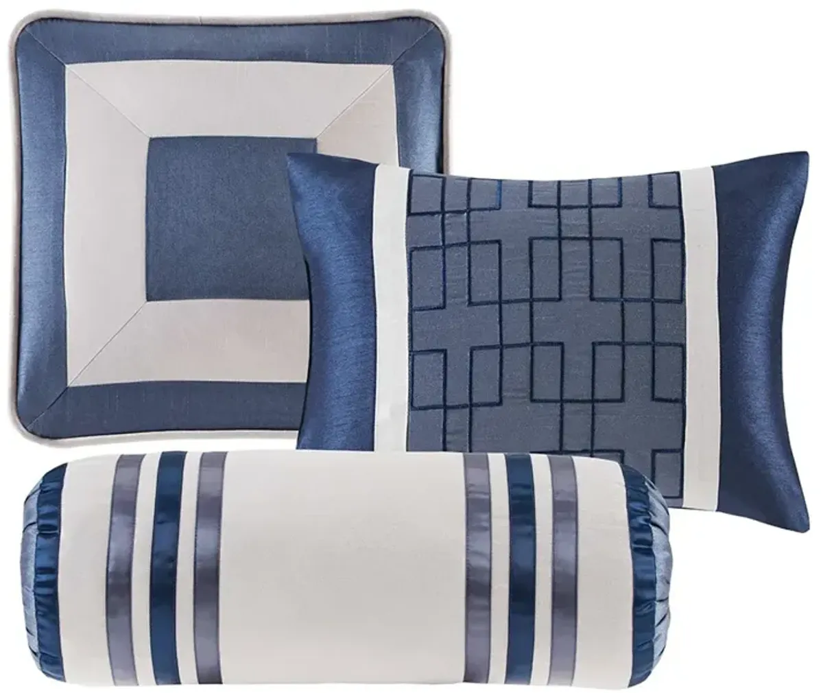 Gracie Mills Elsie Transitional Colorblock 7-Piece Comforter Set