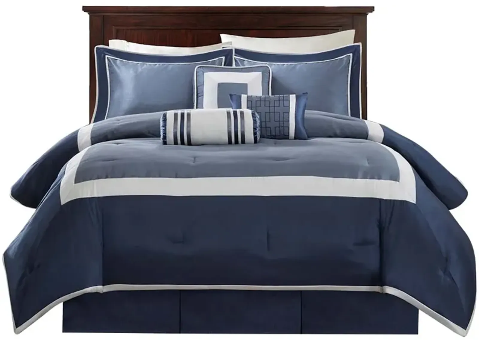 Gracie Mills Elsie Transitional Colorblock 7-Piece Comforter Set