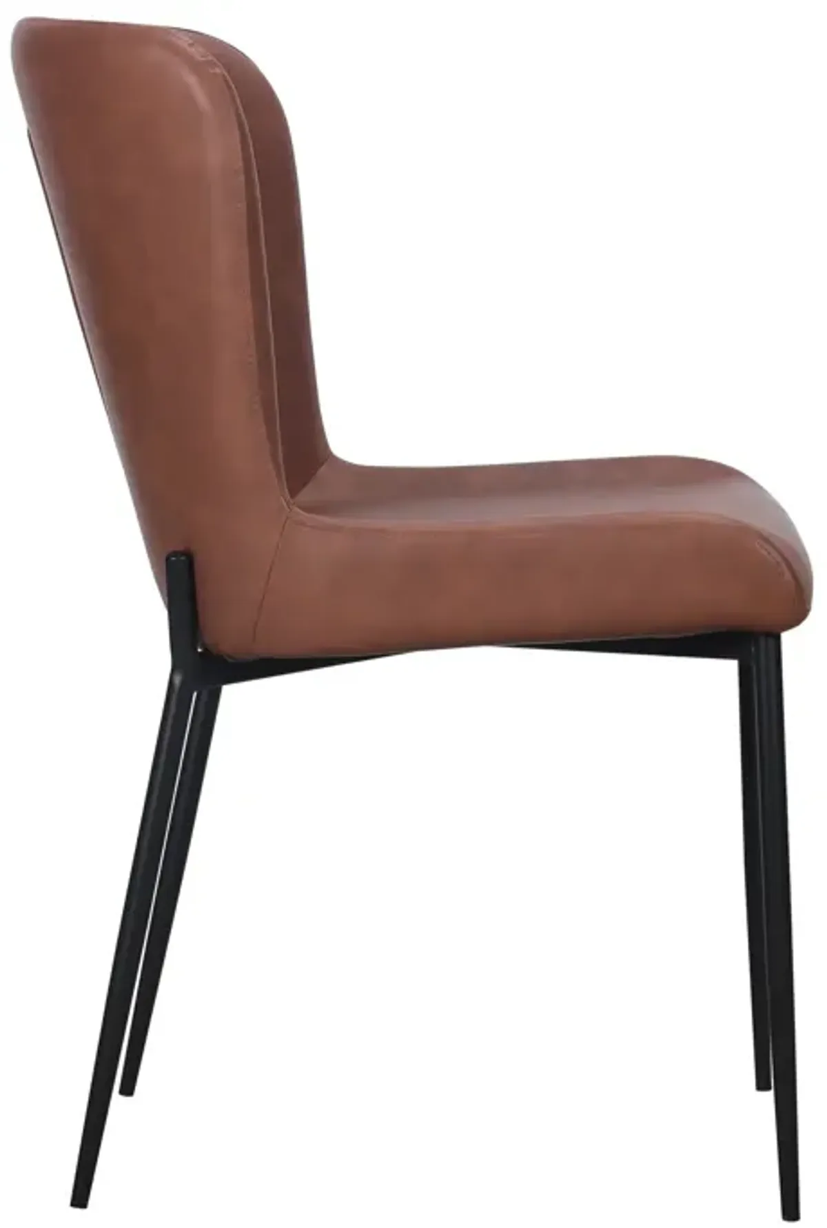 Dining Chair with PU Seat and Black Metal legs Set of 2