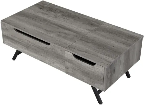 Throm Coffee Table with Lift Top, Gray Oak Finish