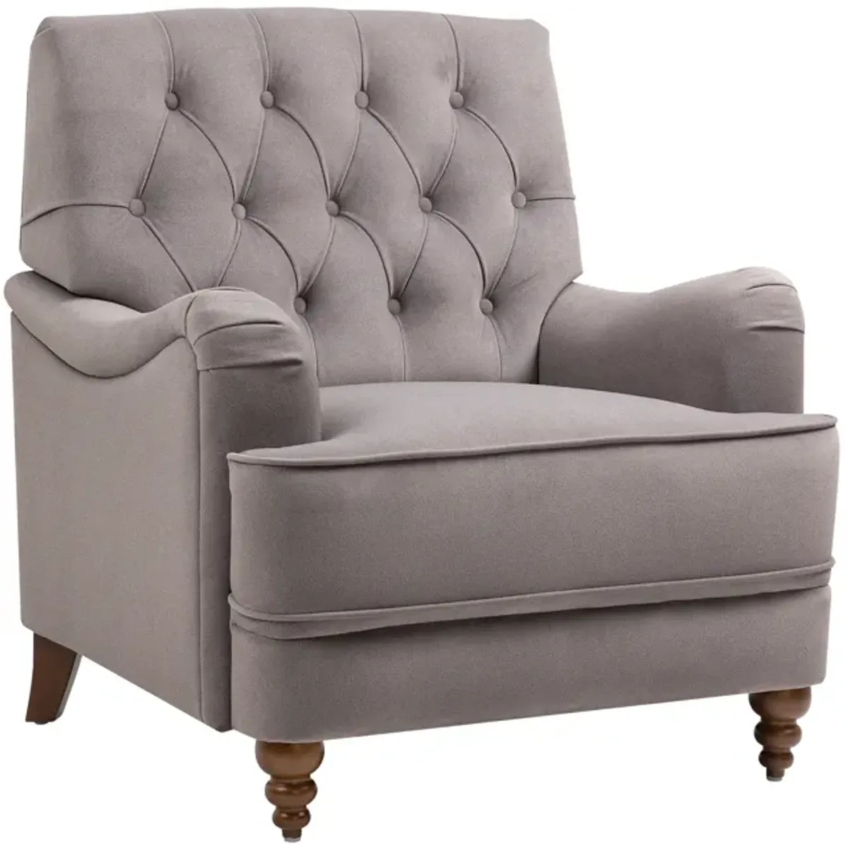 34 in. W Blue Ergonomic High-End Fabric Accent Recliner Chair with Rubber Wooden Legs and Armrests