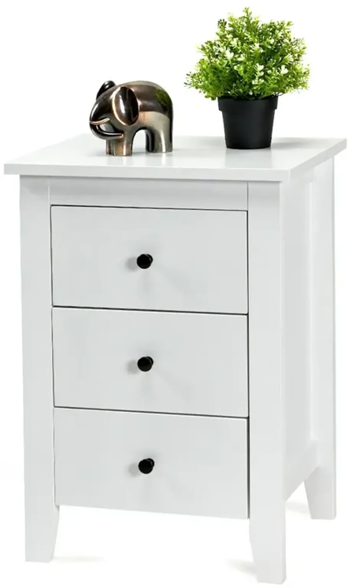 Set of 2 Nightstand End Beside Table Drawers