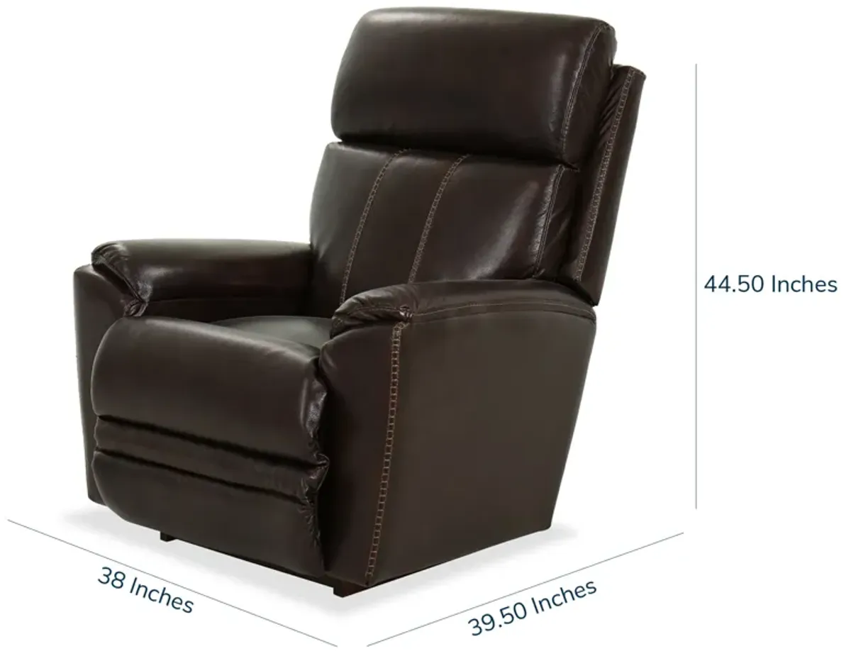 Talladega Chestnut Leather Rocking Recliner