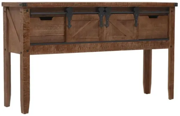 vidaXL Console Table Solid Fir Wood 51.8"x14"x29.5" Brown, 246121