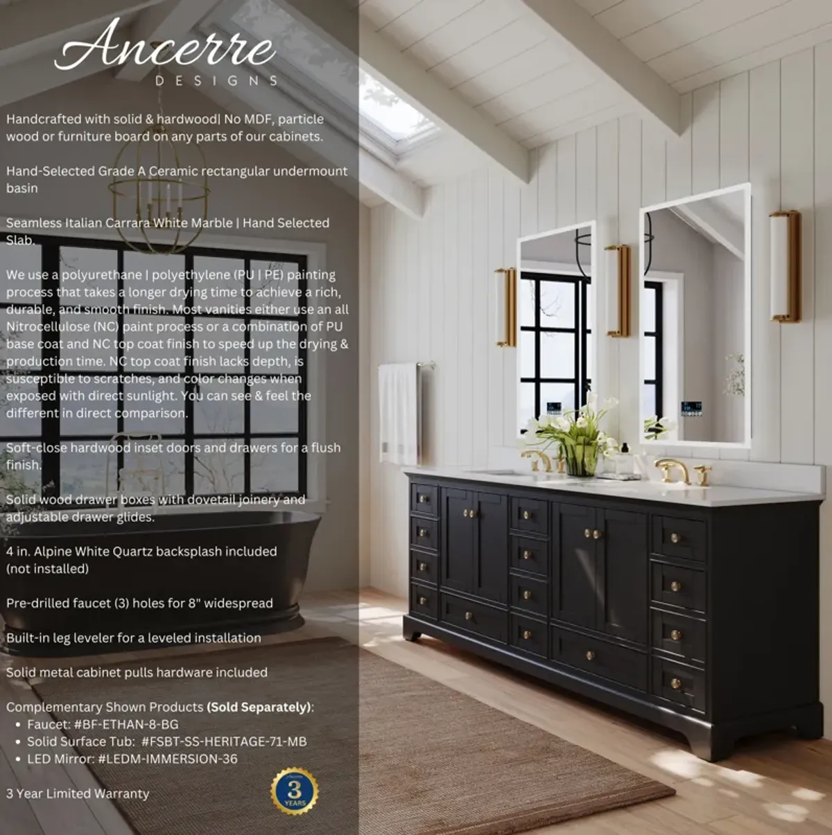 Audrey 84 in. Bath Vanity Set