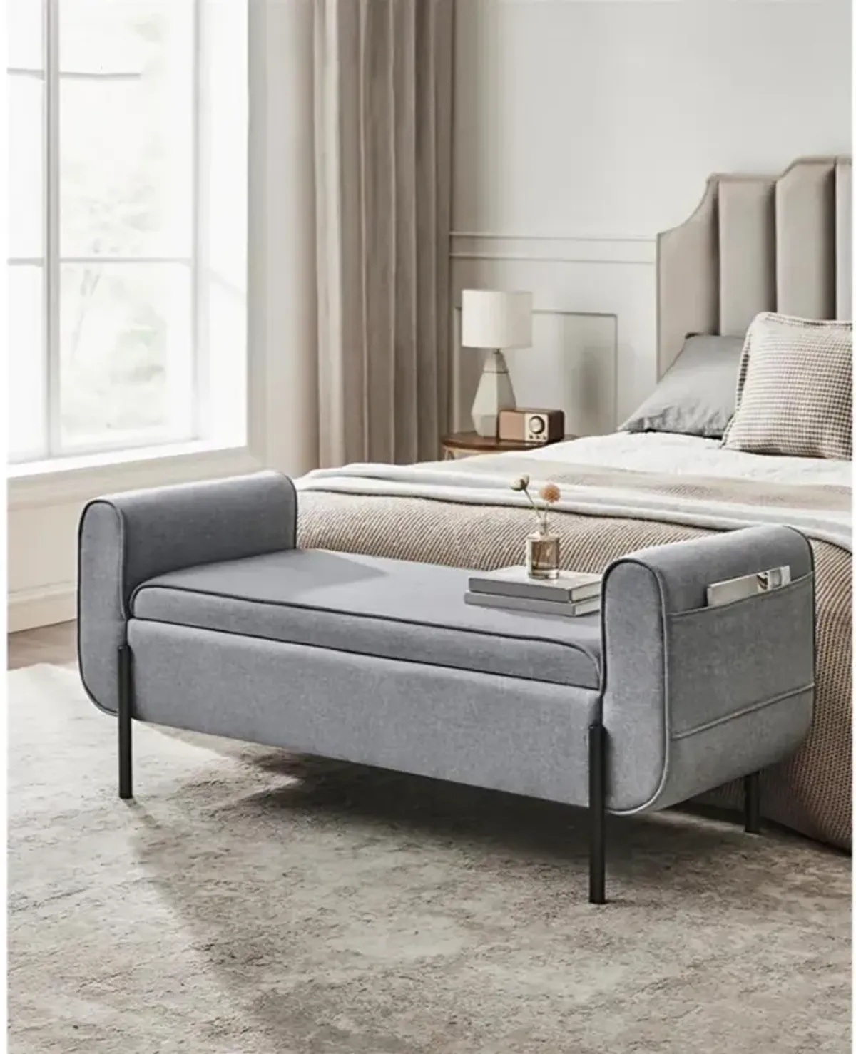 Storage Bench with Armrests: Comfortable and Practical Seating with Hidden Storage