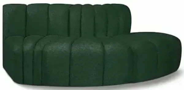 Meridian Furniture Arc Green Boucle Fabric Modular Sofa