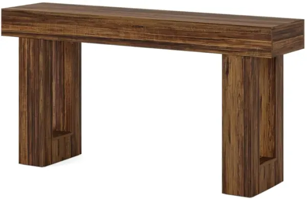 Kai Console Side Table, 63 Inch, Light Brown Rectangular Wood Top