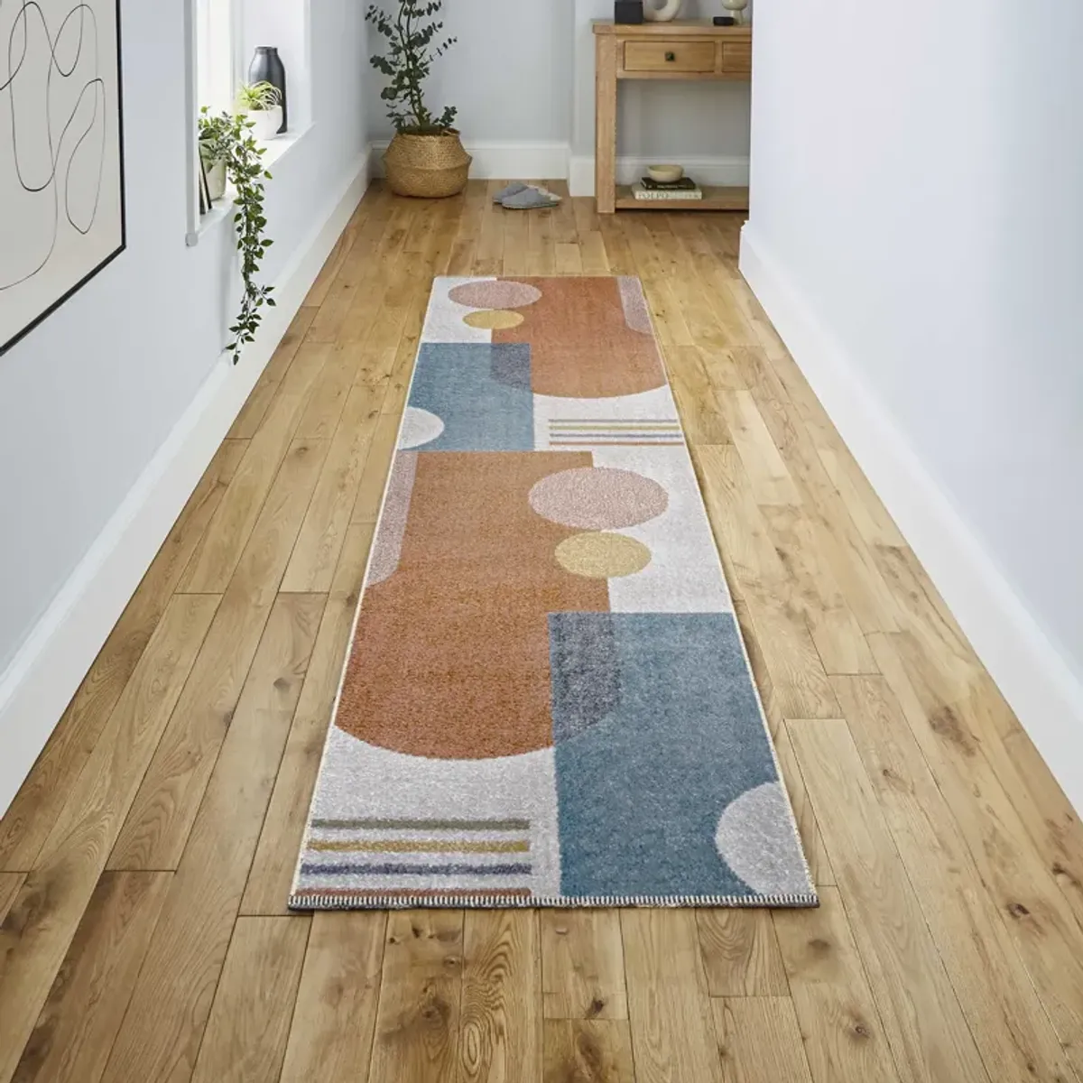 Slinger Modern Contemporary Collage Machine-Washable Runner Rug