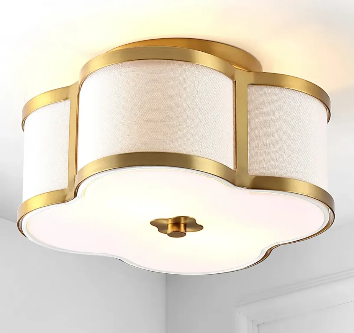 Quatrefoil Scalloped Shade Metal Classic Glam LED Flush Mount