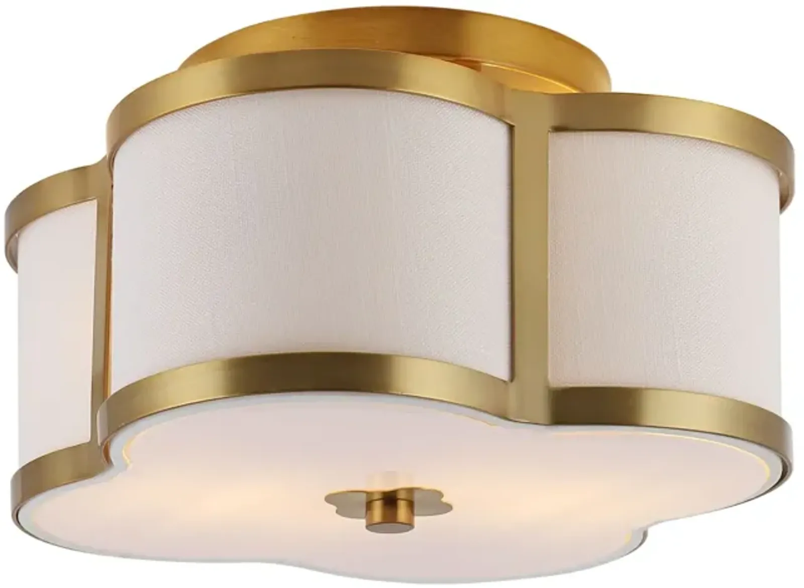 Quatrefoil Scalloped Shade Metal Classic Glam LED Flush Mount