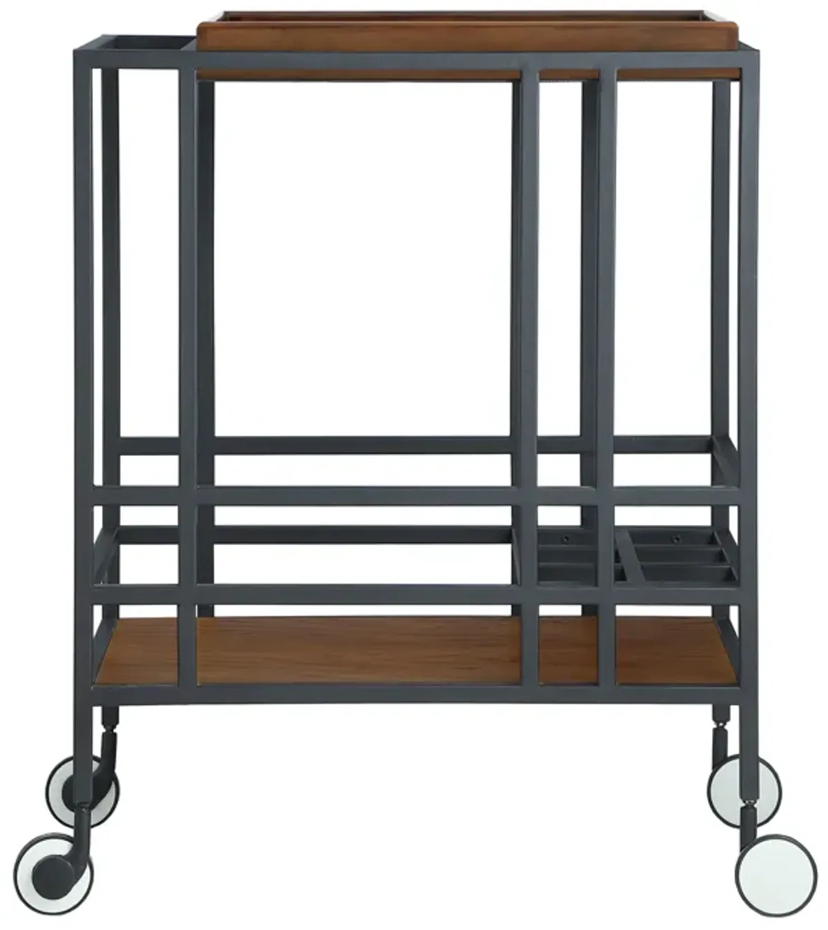 Inspired Home Ron Bar Cart Serving Tray with Caster