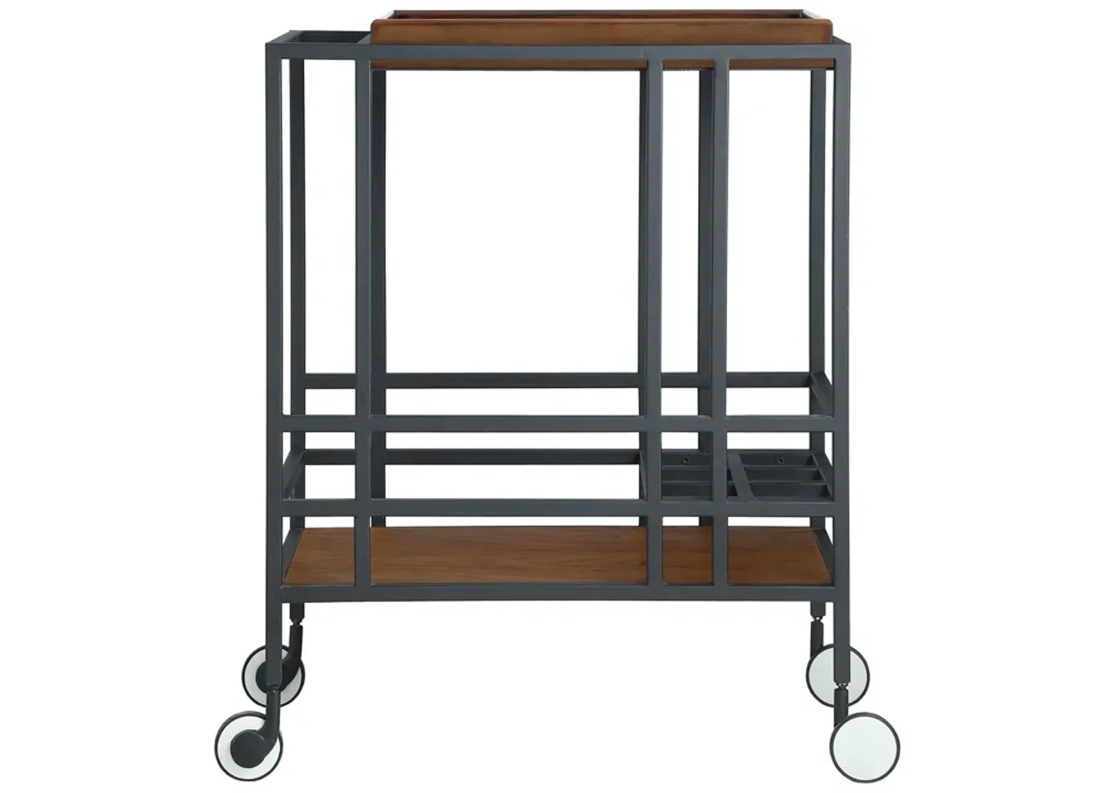 Inspired Home Ron Bar Cart Serving Tray with Caster