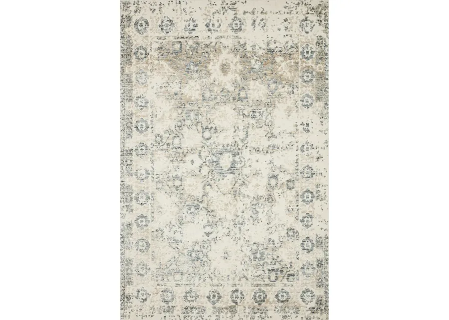 Lindsay LIS03 Antique White/Aqua 7'9" x 9'9" Rug