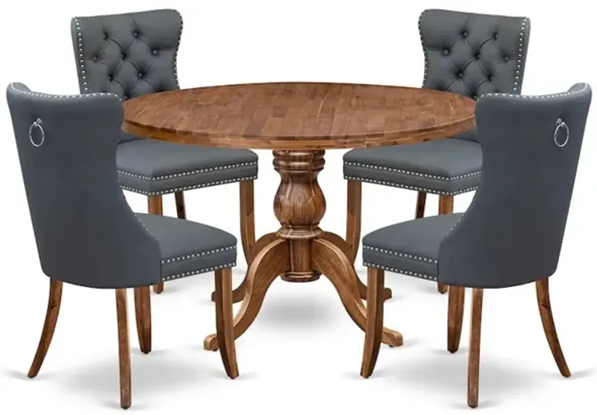 5-Piece Dining Room A Kitchen Table And 4 Platinum Gray Dining Room Chairs