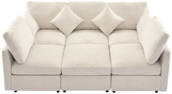 Merax Modular Sectional Sofa U-shaped Sofa with a Movable Ottoman