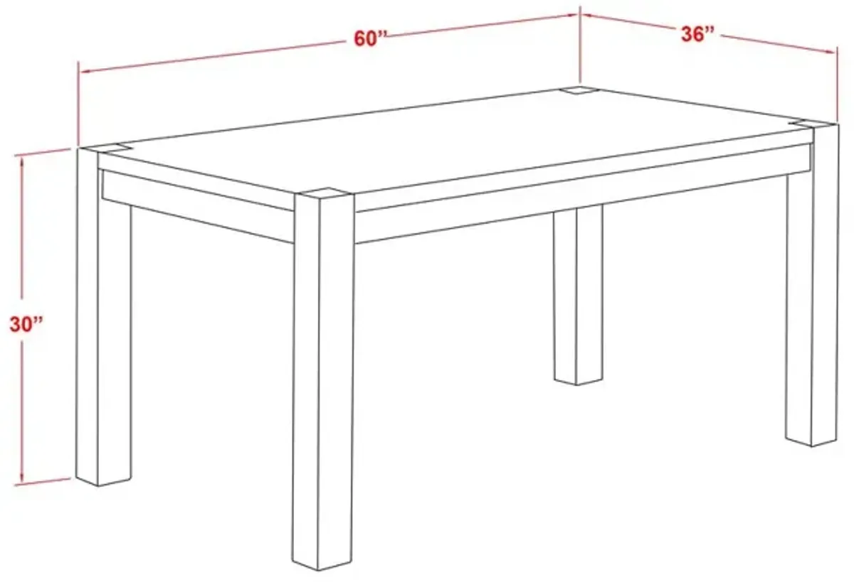 East West Furniture CN6-07-T  Beautiful Rectangular Table with Distressed Jacobean Color Table Top Surface and Asian Wood Dinette Table Wooden Legs - Distressed Jacobean Finish