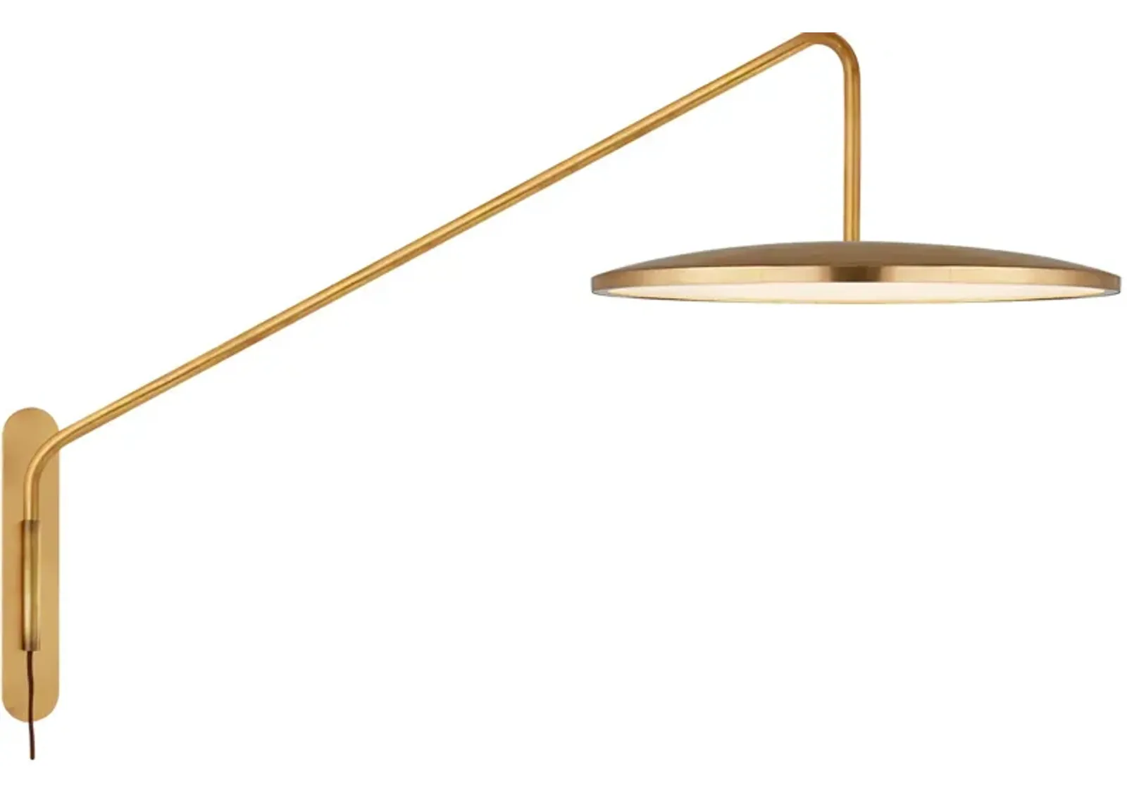 Dot 16" Articulating WallLight in Natural Brass