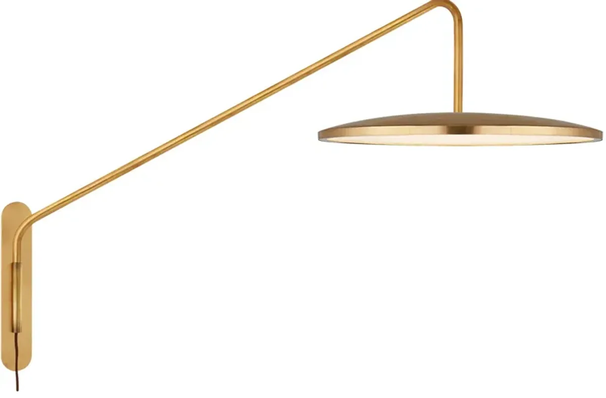 Dot 16" Articulating WallLight in Natural Brass