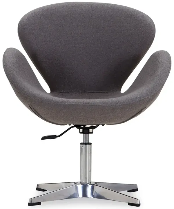 Raspberry Swivel Accent Chair in Gray