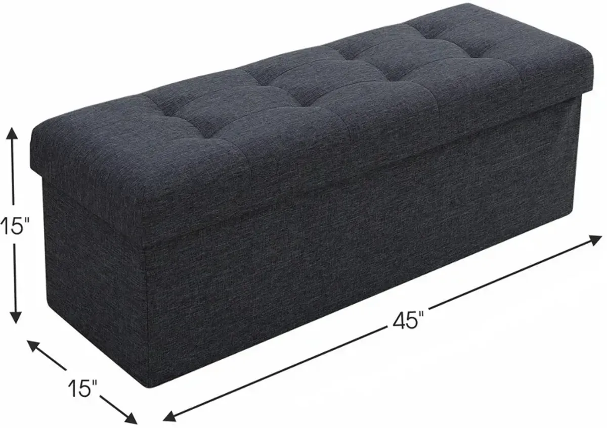 Foldable Tufted Storage Ottoman