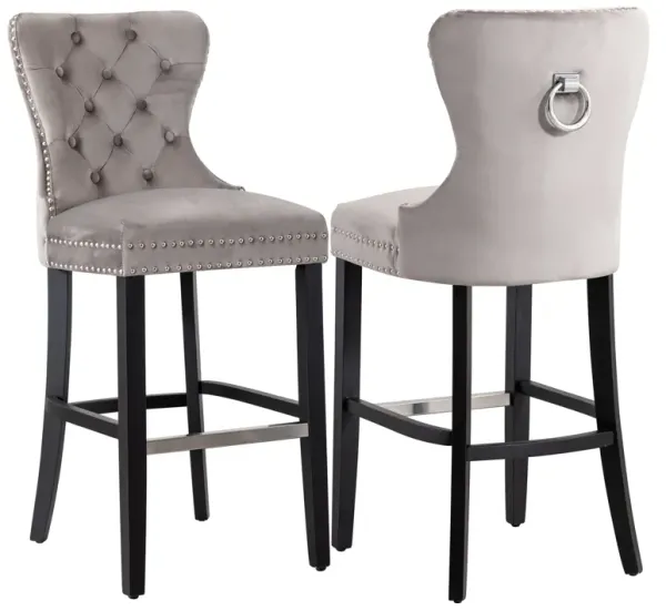 WestinTrends Tufted Velvet Bar Stool (Set of 2)