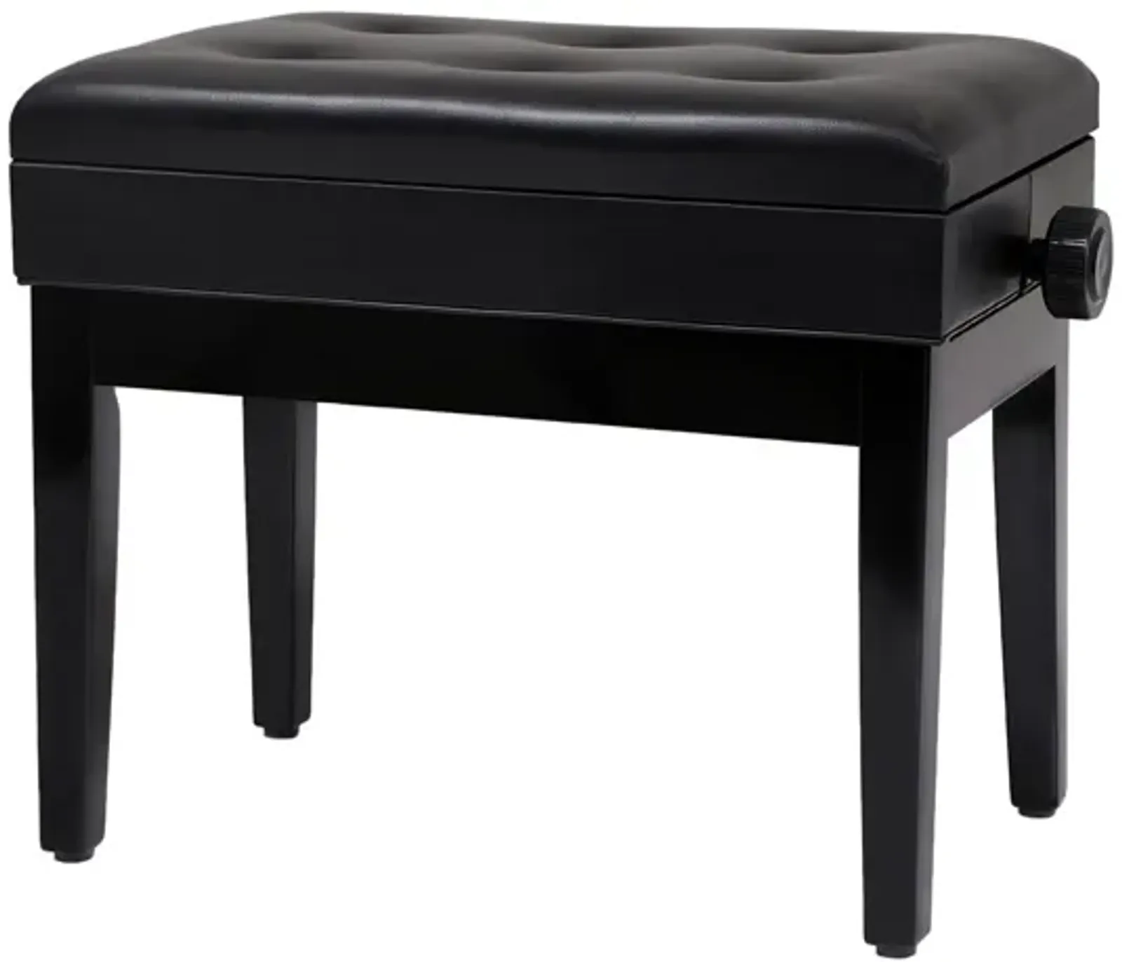 Adjustable Wooden Piano Bench Stool with Sheet Music Storage- Black