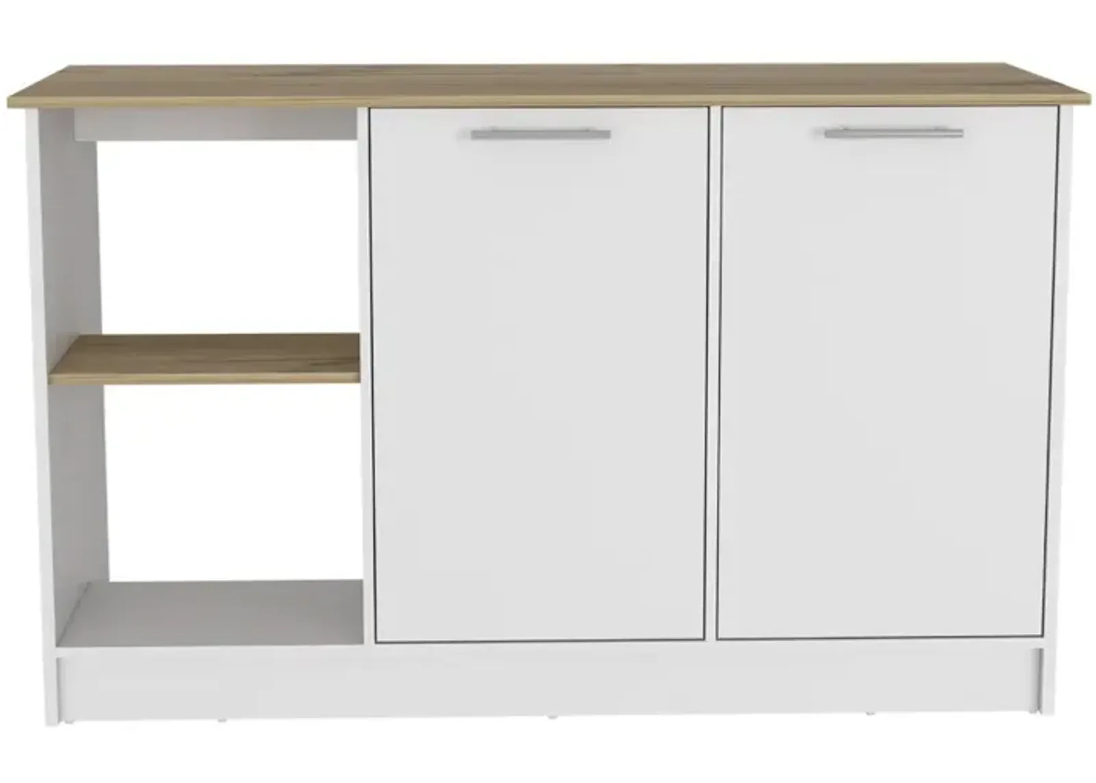 Kitchen Island Padua, Kitchen, White / Light Oak